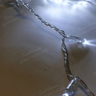Профессиональная уличная гирлянда нить, прозрачный силиконовый провод, 10м., холодный + холодный белый, IP68