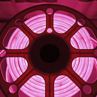 Неон плоский розовый, ip68, 1м