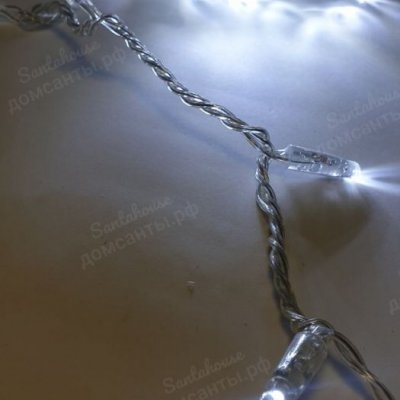 Профессиональная уличная гирлянда нить, прозрачный силиконовый провод, 10м, холодный белый, IP68