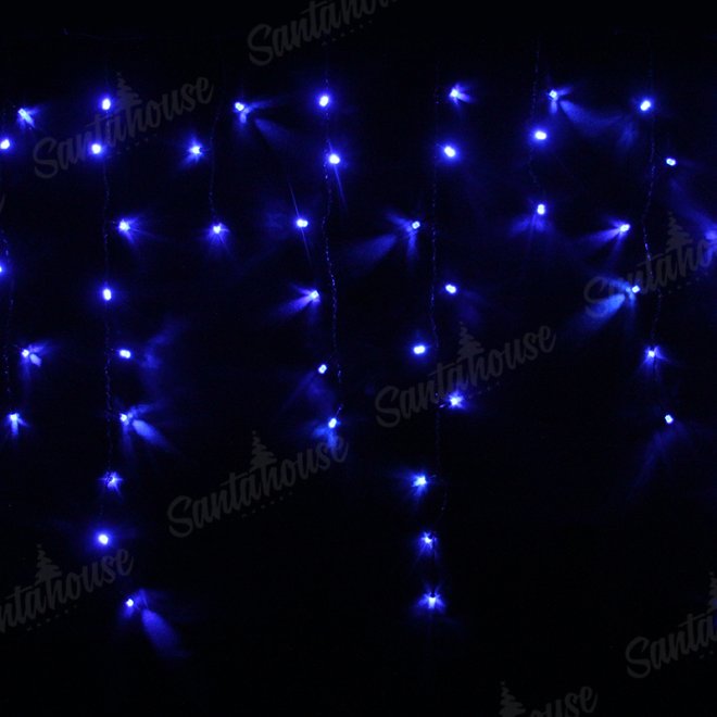 Гирлянда Бахрома Кристалл, 8 режимов работы, постоянное свечение Синий цвет 3х0,7м