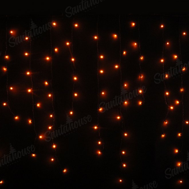 Гирлянда  Бахрома Лонг 8 режимов работы, постоянное свечение Оранжевый 2,2х0,9м