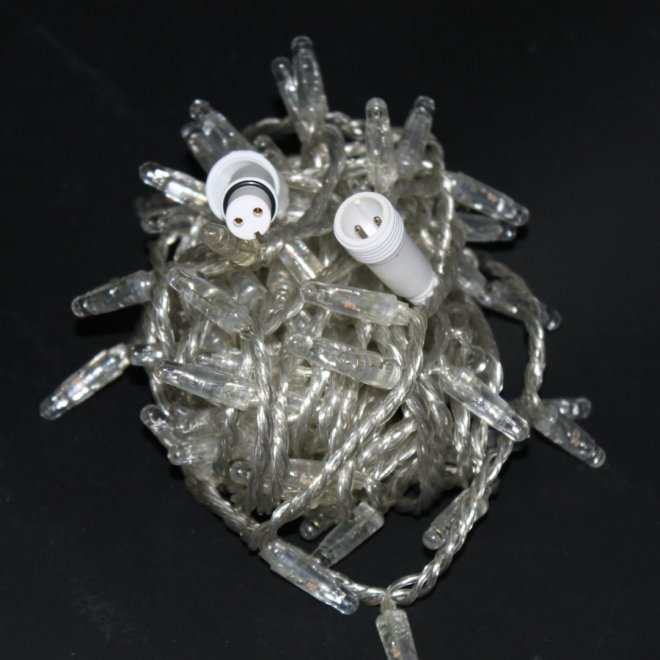 Профессиональная уличная гирлянда нить, прозрачный силиконовый провод, 10м., холодный + холодный белый, IP68
